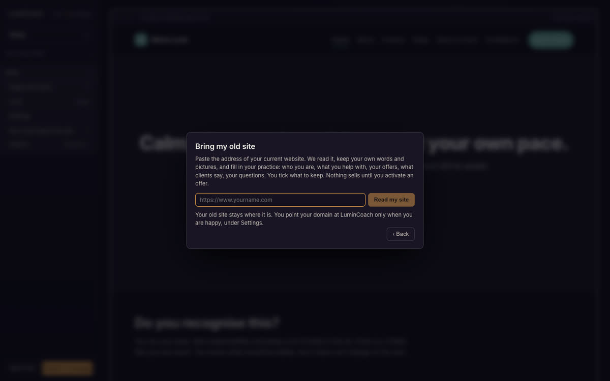 Bring your old site over