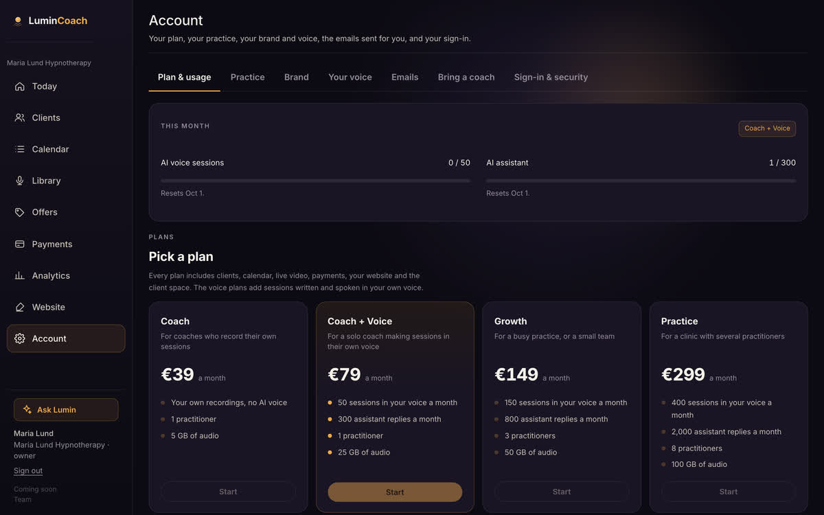 Plans and pricing